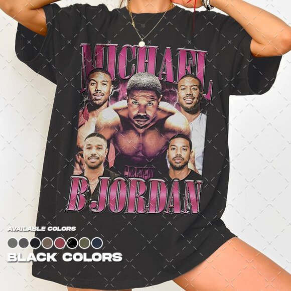 Vintage Michael B Jordan, Unisex Cotton Graphic Tee, Unisex T-Shirt - Picture 1 of 2